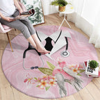 Aussie Nurse RN Pink Cockatoo Round Carpet