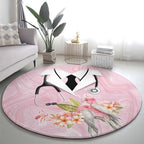Aussie Nurse RN Pink Cockatoo Round Carpet