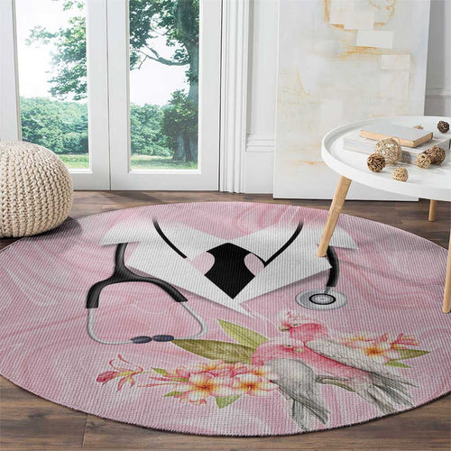 Aussie Nurse RN Pink Cockatoo Round Carpet
