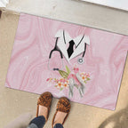 Aussie Nurse RN Pink Cockatoo Rubber Doormat