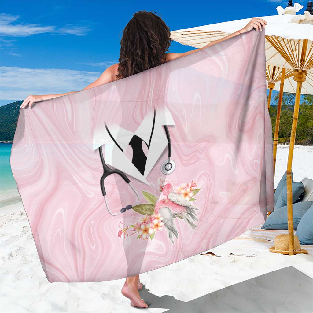 Aussie Nurse RN Pink Cockatoo Sarong