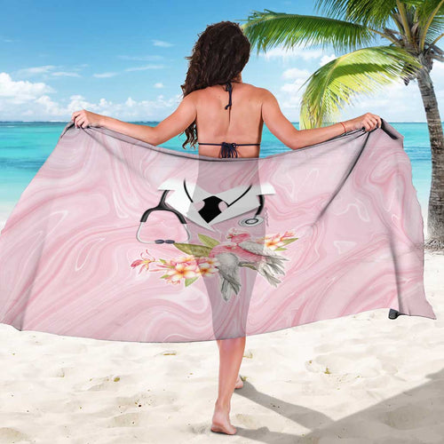 Aussie Nurse RN Pink Cockatoo Sarong