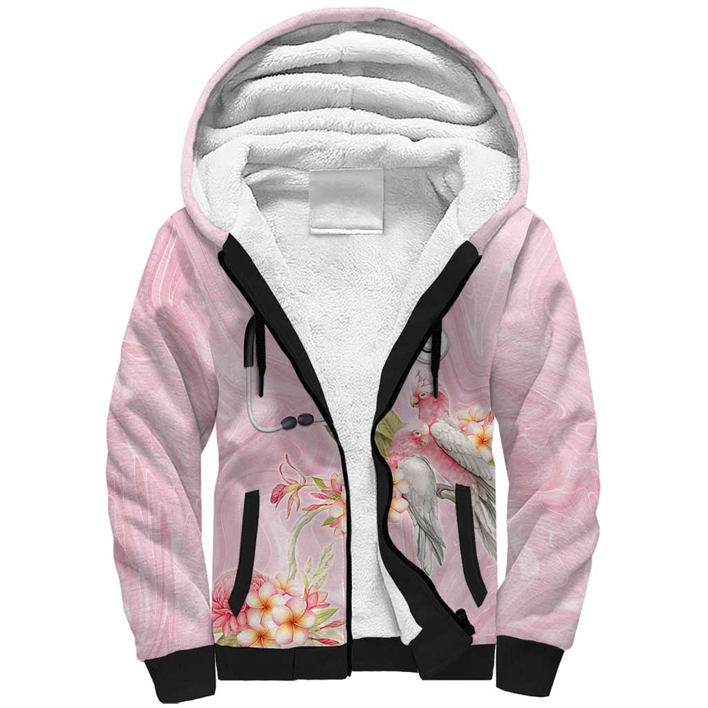 Aussie Nurse RN Pink Cockatoo Sherpa Hoodie