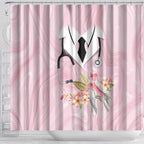 Aussie Nurse RN Pink Cockatoo Shower Curtain