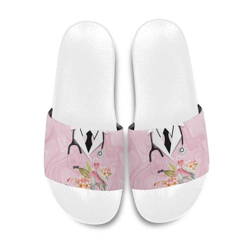 Aussie Nurse RN Pink Cockatoo Slide Sandals
