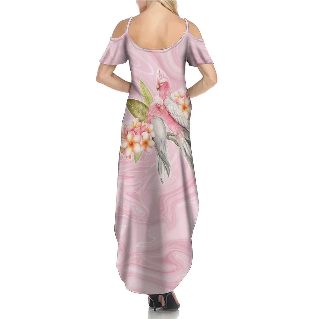 Aussie Nurse RN Pink Cockatoo Summer Maxi Dress