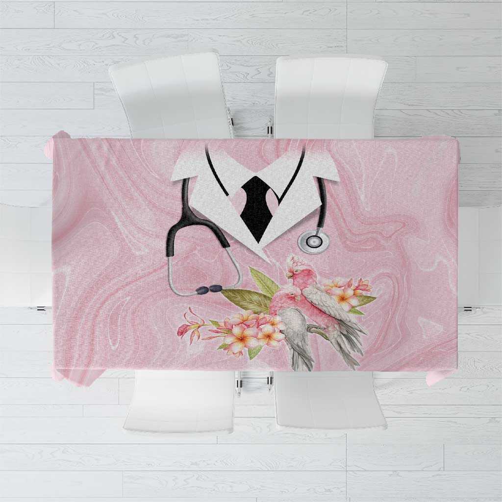 Aussie Nurse RN Pink Cockatoo Tablecloth