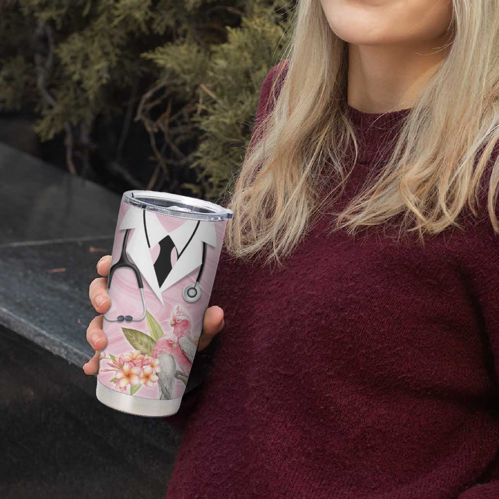 Aussie Nurse RN Pink Cockatoo Tumbler Cup