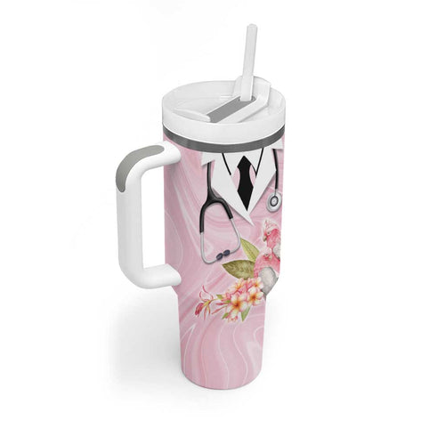 Aussie Nurse RN Pink Cockatoo Tumbler With Handle