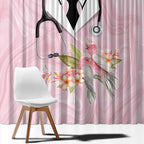 Aussie Nurse RN Pink Cockatoo Window Curtain
