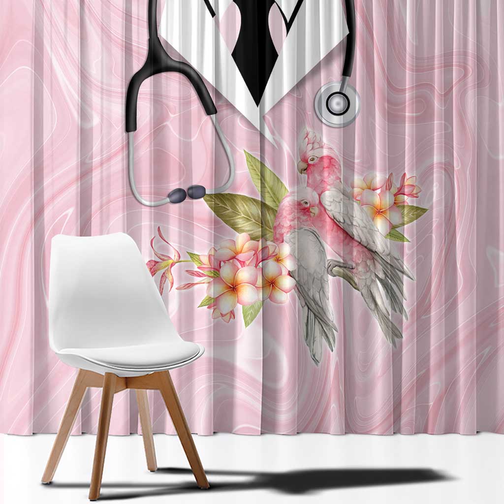 Aussie Nurse RN Pink Cockatoo Window Curtain