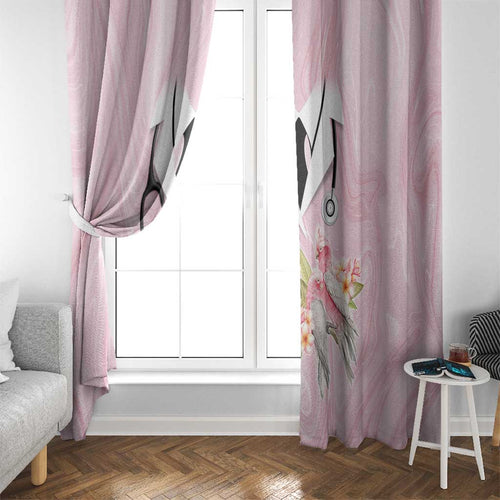 Aussie Nurse RN Pink Cockatoo Window Curtain