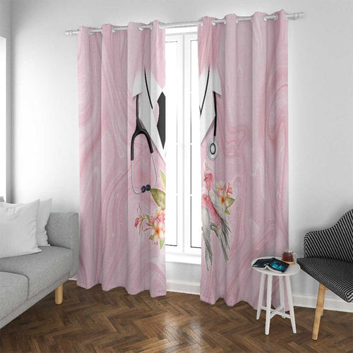Aussie Nurse RN Pink Cockatoo Window Curtain