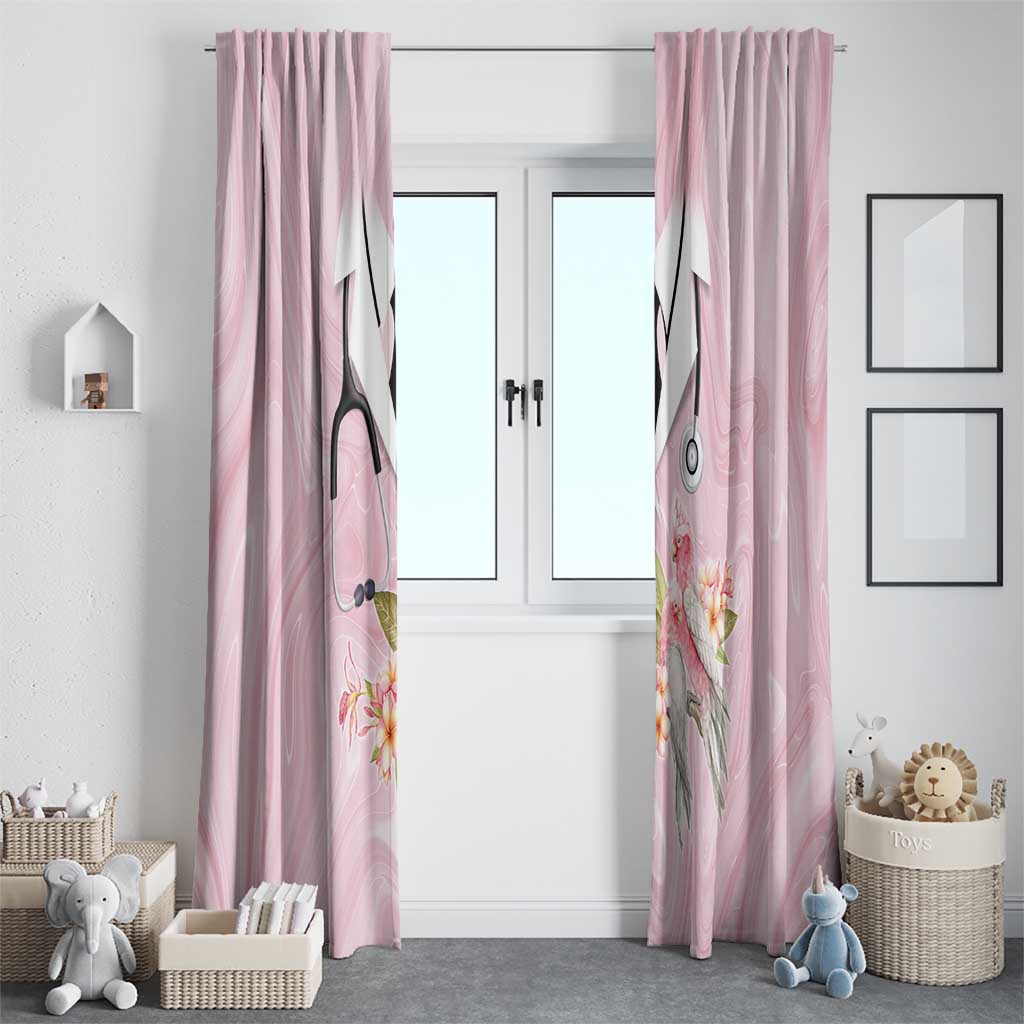 Aussie Nurse RN Pink Cockatoo Window Curtain