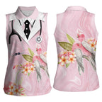 Aussie Nurse RN Pink Cockatoo Women Sleeveless Polo Shirt