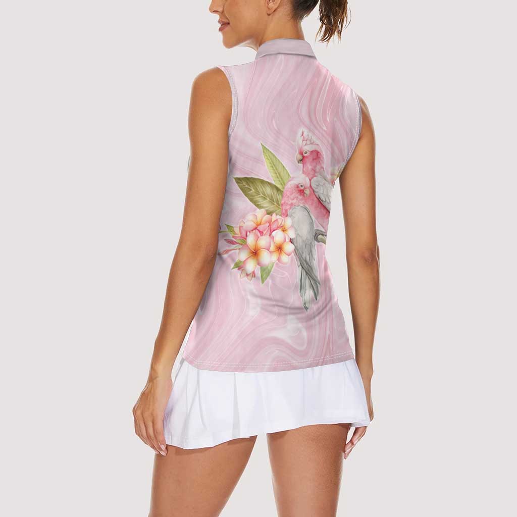 Aussie Nurse RN Pink Cockatoo Women Sleeveless Polo Shirt
