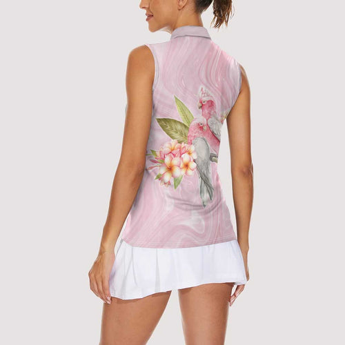 Aussie Nurse RN Pink Cockatoo Women Sleeveless Polo Shirt