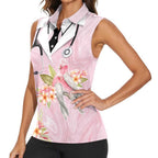 Aussie Nurse RN Pink Cockatoo Women Sleeveless Polo Shirt