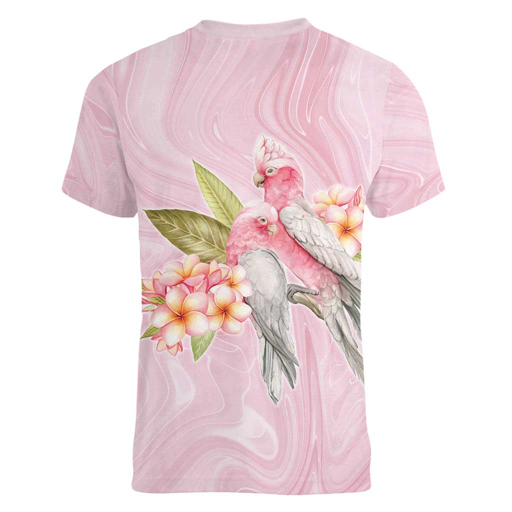 Aussie Nurse RN Pink Cockatoo Women V-Neck T-Shirt