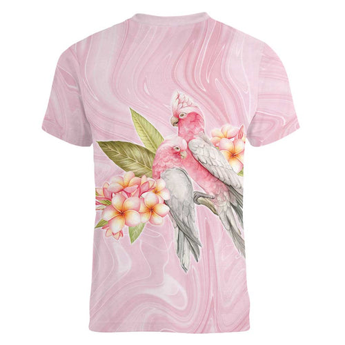 Aussie Nurse RN Pink Cockatoo Women V-Neck T-Shirt