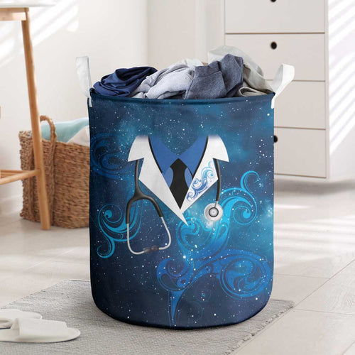 New Zealand Nurses RN Laundry Basket Galaxy Stethoscope Maori Motif