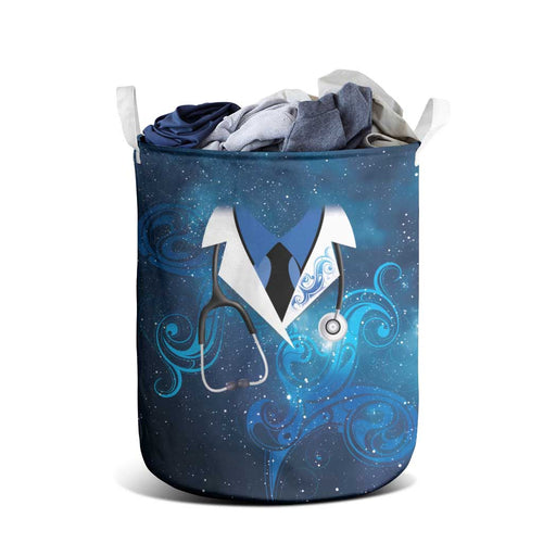 New Zealand Nurses RN Laundry Basket Galaxy Stethoscope Maori Motif