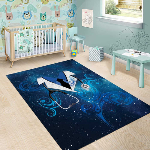 New Zealand Nurses RN Area Rug Galaxy Stethoscope Maori Motif