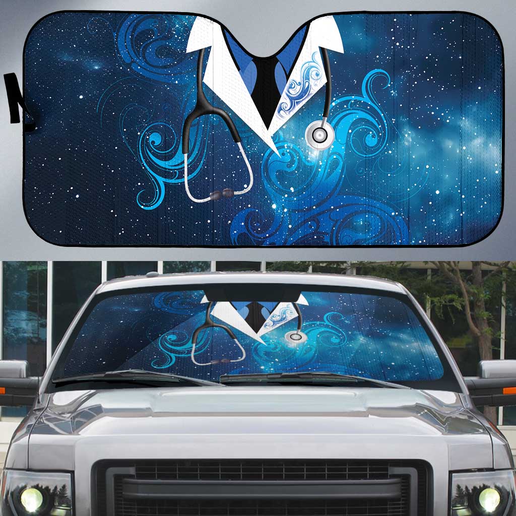 New Zealand Nurses RN Auto Sun Shade Galaxy Stethoscope Maori Motif