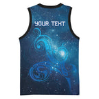 New Zealand Nurses RN Personalised Basketball Jersey Galaxy Stethoscope Maori Motif