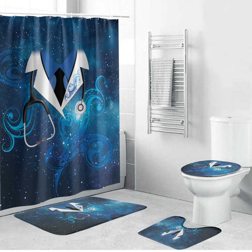 New Zealand Nurses RN Bathroom Set Galaxy Stethoscope Maori Motif