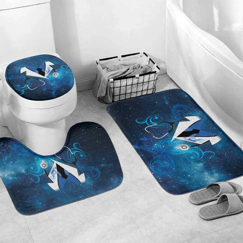 New Zealand Nurses RN Bathroom Set Galaxy Stethoscope Maori Motif