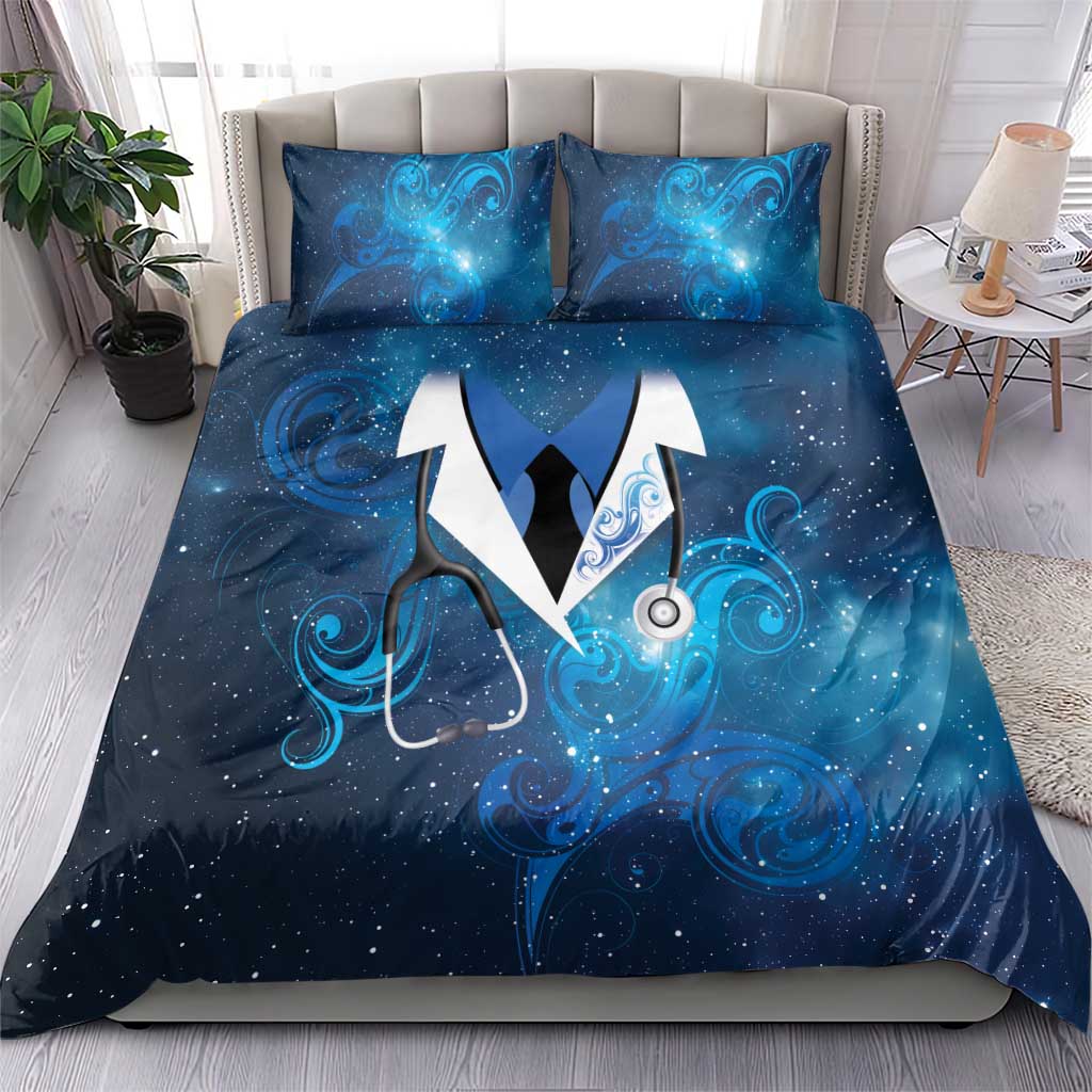 New Zealand Nurses RN Bedding Set Galaxy Stethoscope Maori Motif