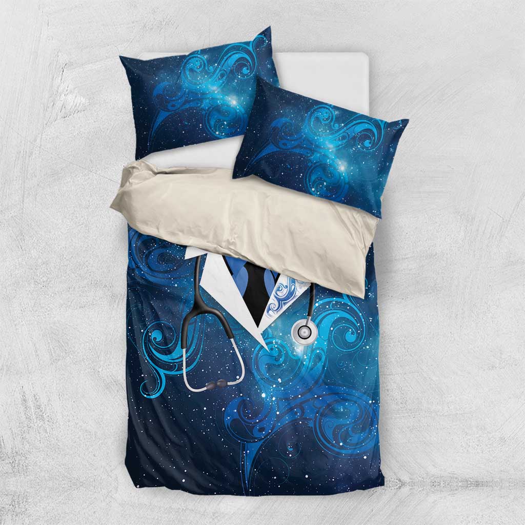 New Zealand Nurses RN Bedding Set Galaxy Stethoscope Maori Motif