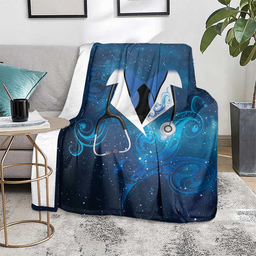 New Zealand Nurses RN Blanket Galaxy Stethoscope Maori Motif