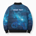 New Zealand Nurses RN Personalised Bomber Puffer Jacket Galaxy Stethoscope Maori Motif