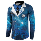 New Zealand Nurses RN Personalised Button Sweatshirt Galaxy Stethoscope Maori Motif