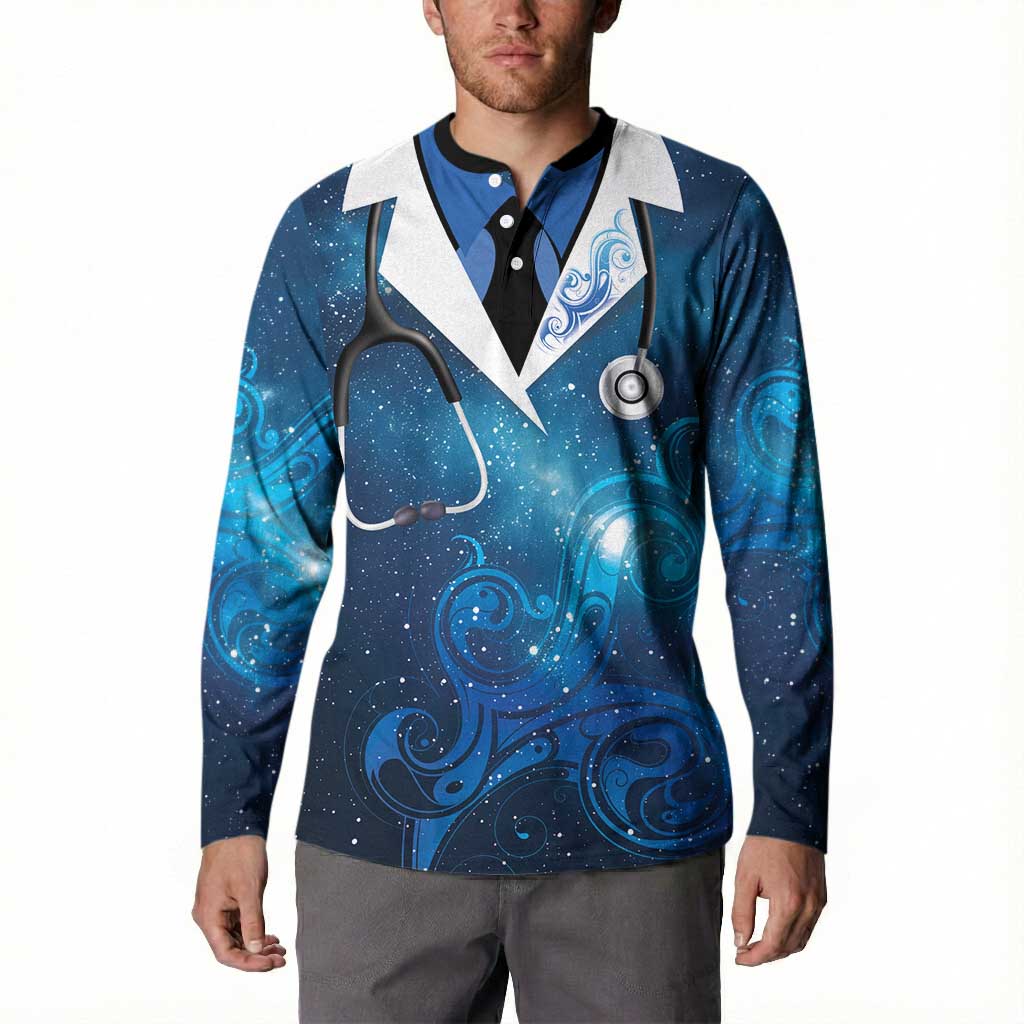 New Zealand Nurses RN Personalised Button Sweatshirt Galaxy Stethoscope Maori Motif