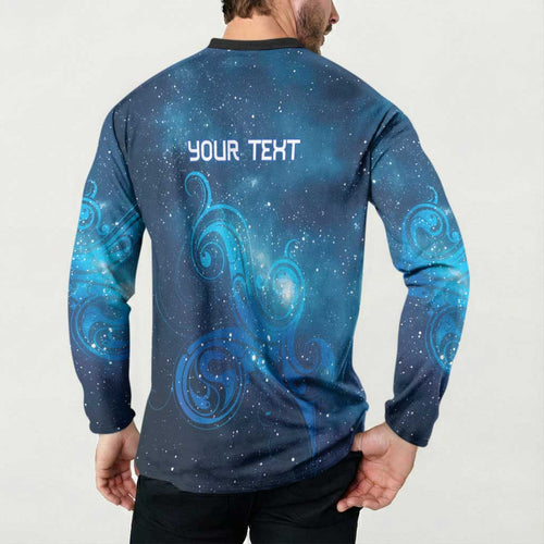 New Zealand Nurses RN Personalised Button Sweatshirt Galaxy Stethoscope Maori Motif