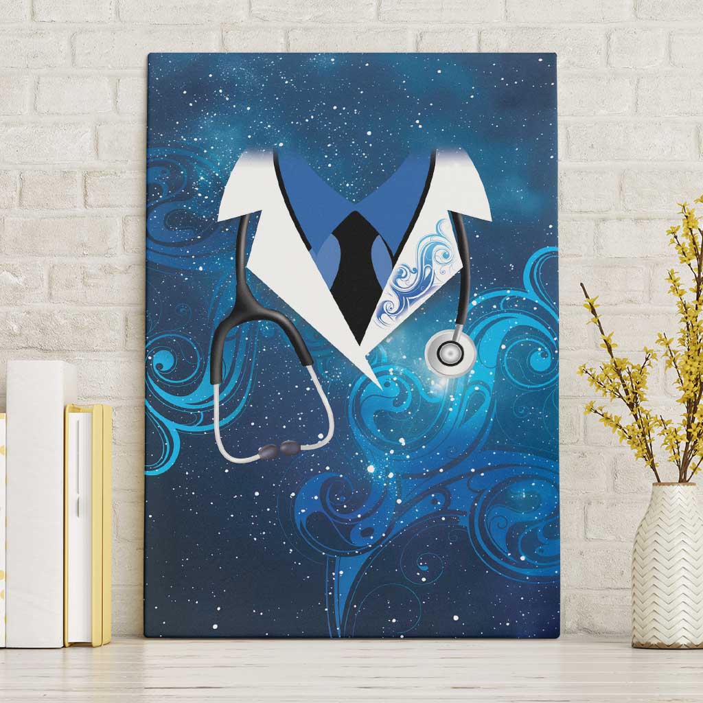 New Zealand Nurses RN Canvas Wall Art Galaxy Stethoscope Maori Motif