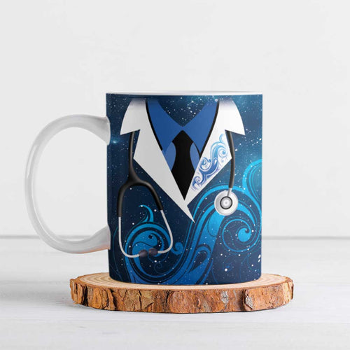 New Zealand Nurses RN Personalised Ceramic Mug Galaxy Stethoscope Maori Motif