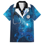 New Zealand Nurses RN Personalised Family Matching Long Sleeve Bodycon Dress and Hawaiian Shirt Galaxy Stethoscope Maori Motif