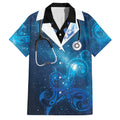 New Zealand Nurses RN Personalised Family Matching Mermaid Dress and Hawaiian Shirt Galaxy Stethoscope Maori Motif