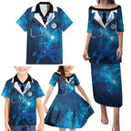 New Zealand Nurses RN Personalised Family Matching Puletasi and Hawaiian Shirt Galaxy Stethoscope Maori Motif