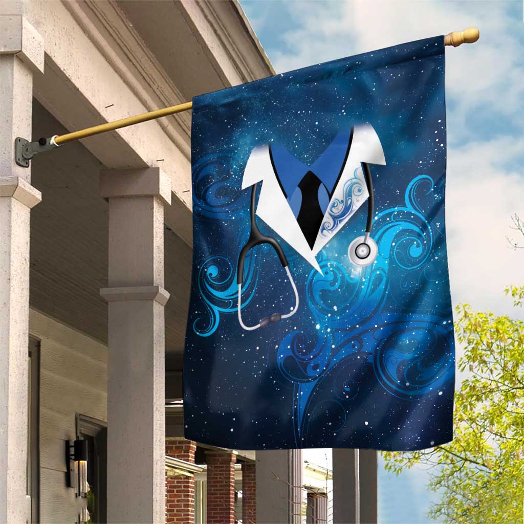 New Zealand Nurses RN Garden Flag Galaxy Stethoscope Maori Motif