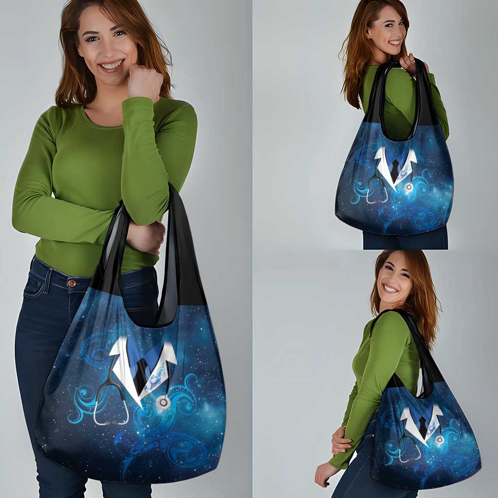 New Zealand Nurses RN Grocery Bag Galaxy Stethoscope Maori Motif
