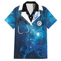 New Zealand Nurses RN Personalised Hawaiian Shirt Galaxy Stethoscope Maori Motif