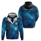 New Zealand Nurses RN Personalised Hoodie Galaxy Stethoscope Maori Motif