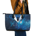 New Zealand Nurses RN Leather Tote Bag Galaxy Stethoscope Maori Motif