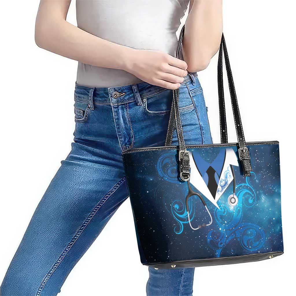 New Zealand Nurses RN Leather Tote Bag Galaxy Stethoscope Maori Motif