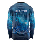 New Zealand Nurses RN Personalised Long Sleeve Shirt Galaxy Stethoscope Maori Motif
